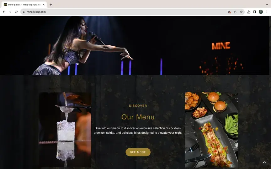 Mine Beirut website designed and developed by SevenPees