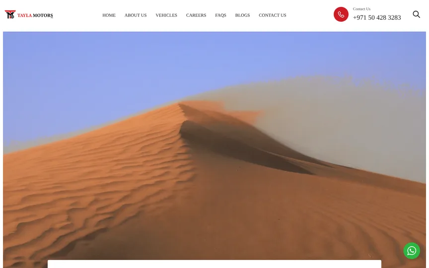 Tayla Motors UAE website designed and developed by SevenPees
