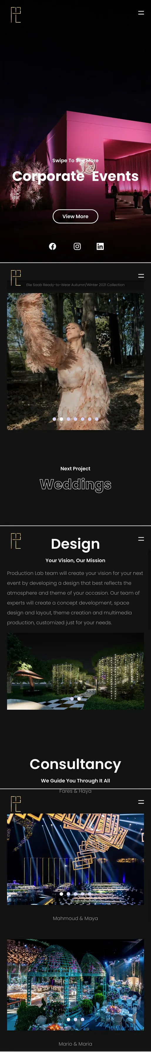 ProductionLab mobile website by SevenPees