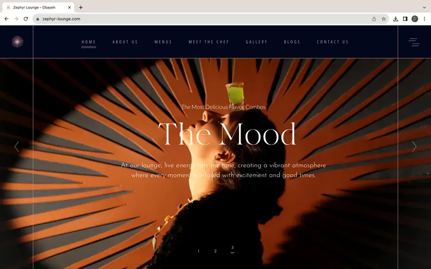Zephyr Lounge website designed and developed by SevenPees